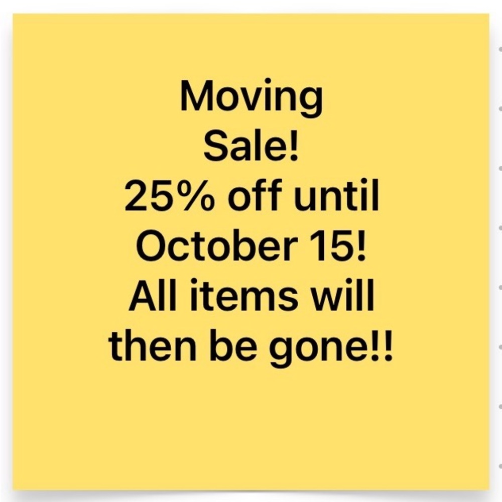 Moving Sale Announcement